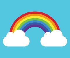 regenboog met wolken icoon vector. wolk met regenboog icoon geïsoleerd Aan wit achtergrond. vector illustratie