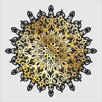 zwart en goud mandala bloem vector