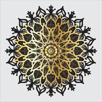 zwart en goud mandala bloem vector