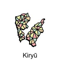 kaart stad van Kiryu ontwerp, hoog gedetailleerd vector kaart - Japan vector ontwerp sjabloon, geschikt voor uw bedrijf