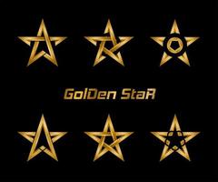 gouden ster logo-ontwerpcollectie vector