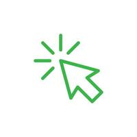 groen cursor lijn kunst icoon. vector schets symbool in modieus vlak stijl geïsoleerd Aan wit achtergrond.