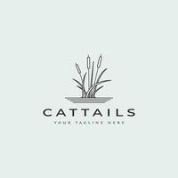 cattails lijn kunst logo vector illustratie sjabloon grafisch ontwerp