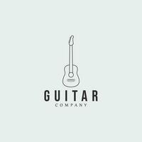 gitaar lijn kunst logo vector illustratie sjabloon grafisch ontwerp