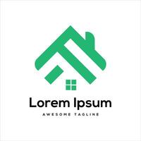 f brief huis vorm logo ontwerp vector