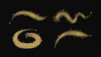 goud glinsterende confetti Golf en sterrenstof vector