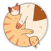 schattig en grappig katten tekening vector sticker