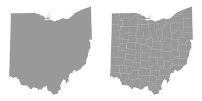 Ohio staat grijs kaarten. vector illustratie.