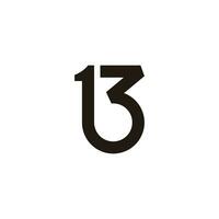 b 13 gemakkelijk meetkundig lijn logo vector