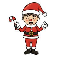 kawaii de kerstman claus Kerstmis kleurrijk ornamenten icoon. winter evenement. kerstmis, winter of nieuw jaar. vector