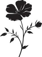 bloem vector silhouet illustratie, zwart kleur silhouet