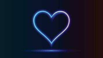 gloeiend neon hart icoon geïsoleerd Aan blauw achtergrond. romantisch symbool. liefde, passie passie en bruiloft. valentijnsdag dag. neon vector