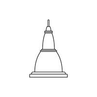 Thais pagode tekenfilm vector. Thais pagode tekening symbool logo. vector