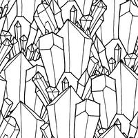 Naadloos zwart-wit patroon met kristallen vector