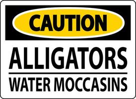 voorzichtigheid teken alligators - water mocassins vector