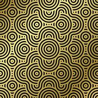 patroon naadloos luxe zwart en goud Golf cirkel lijn abstract. meetkundig lijn panorama vector ontwerp voor Kerstmis achtergrond