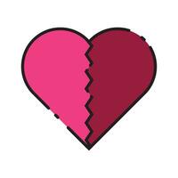 gebroken hart icoon Valentijnsdag dag vector