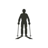 skiër icoon Aan wit achtergrond - gemakkelijk vector illustratie
