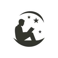 een persoon lezing de koran icoon - gemakkelijk vector illustratie