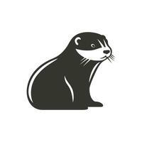 Otter icoon Aan wit achtergrond - gemakkelijk vector illustratie