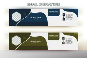 minimalistisch e-mailhandtekeningsjabloonontwerp of e-mailvoettekst en persoonlijke omslag voor sociale media vector