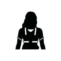 jong vrouw paramedicus icoon Aan wit achtergrond - gemakkelijk vector illustratie