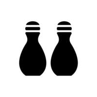 twee bowling pinnen icoon Aan wit achtergrond - gemakkelijk vector illustratie