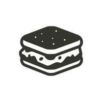 ontbijt belegd broodje icoon Aan wit achtergrond - gemakkelijk vector illustratie