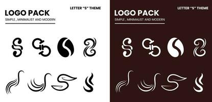 logo pak met een gemakkelijk minimalistische en modern stijl met een brief s thema vector