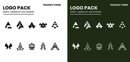 logo pak met een gemakkelijk minimalistische en modern stijl met een driehoek thema vector