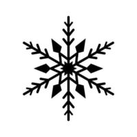 sneeuwvlok van zwarte lijn. feestelijke decoratie voor nieuwjaar, kerstmis vector
