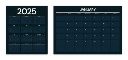 kalender 2025 ontwerp sjabloon. vector