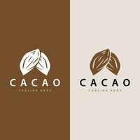 chocola Boon logo, chocola fabriek ontwerp met gemakkelijk zaad blad en stam concept, voor bedrijf branding vector