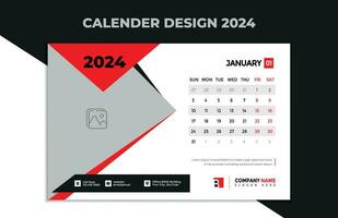 kalender ontwerp voor 2024, creatief en ten volle bewerkbare vector, gelukkig nieuw jaar vector