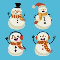 verzameling reeks van tekenfilm sneeuwman vector