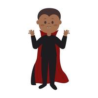 leuke jongen in draculakostuum voor Halloween. vector