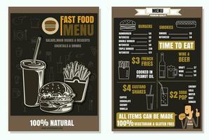 snel voedsel restaurant vector menu sjabloon