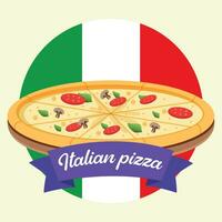 traditioneel Italiaans pizza Aan een insigne vector illustratie