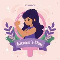 geïsoleerd vrouw geslacht symbool met een schattig vrouw Dames dag poster vector illustratie