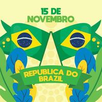 gekleurde republiek van Brazilië poster vector illustratie