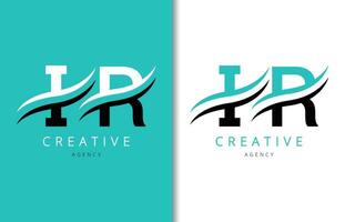 ik r brief logo ontwerp met achtergrond en creatief bedrijf logo. modern belettering mode ontwerp. vector illustratie