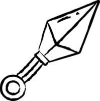 kunai hand- getrokken vector illustraties