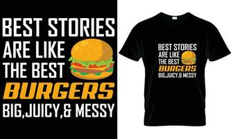 hamburger t-shirt ontwerp vector grafisch.