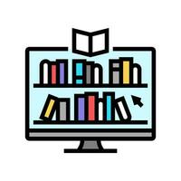 online bibliotheek aan het leren platform kleur icoon vector illustratie
