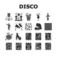 disco partij muziek- nacht dans pictogrammen reeks vector