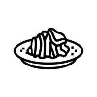 ratatouille Frans keuken lijn icoon vector illustratie