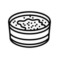 creme brulee Frans keuken lijn icoon vector illustratie