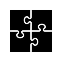 puzzel spel oplossing glyph icoon vector illustratie