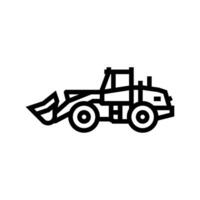 wiel lader bouw voertuig lijn icoon vector illustratie