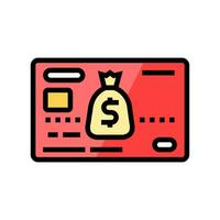 credit kaart geld besparing kleur icoon vector illustratie